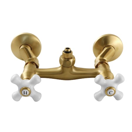 Kingston Brass CC2137PX Wall Mount Tub Faucet Body with Riser Adapter, Brushed Brass CC2137PX